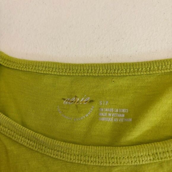 Aerie T-Shirt Women's Small Green Round Neck Puff Sleeve Solid Casual Shirt - Picture 7 of 9
